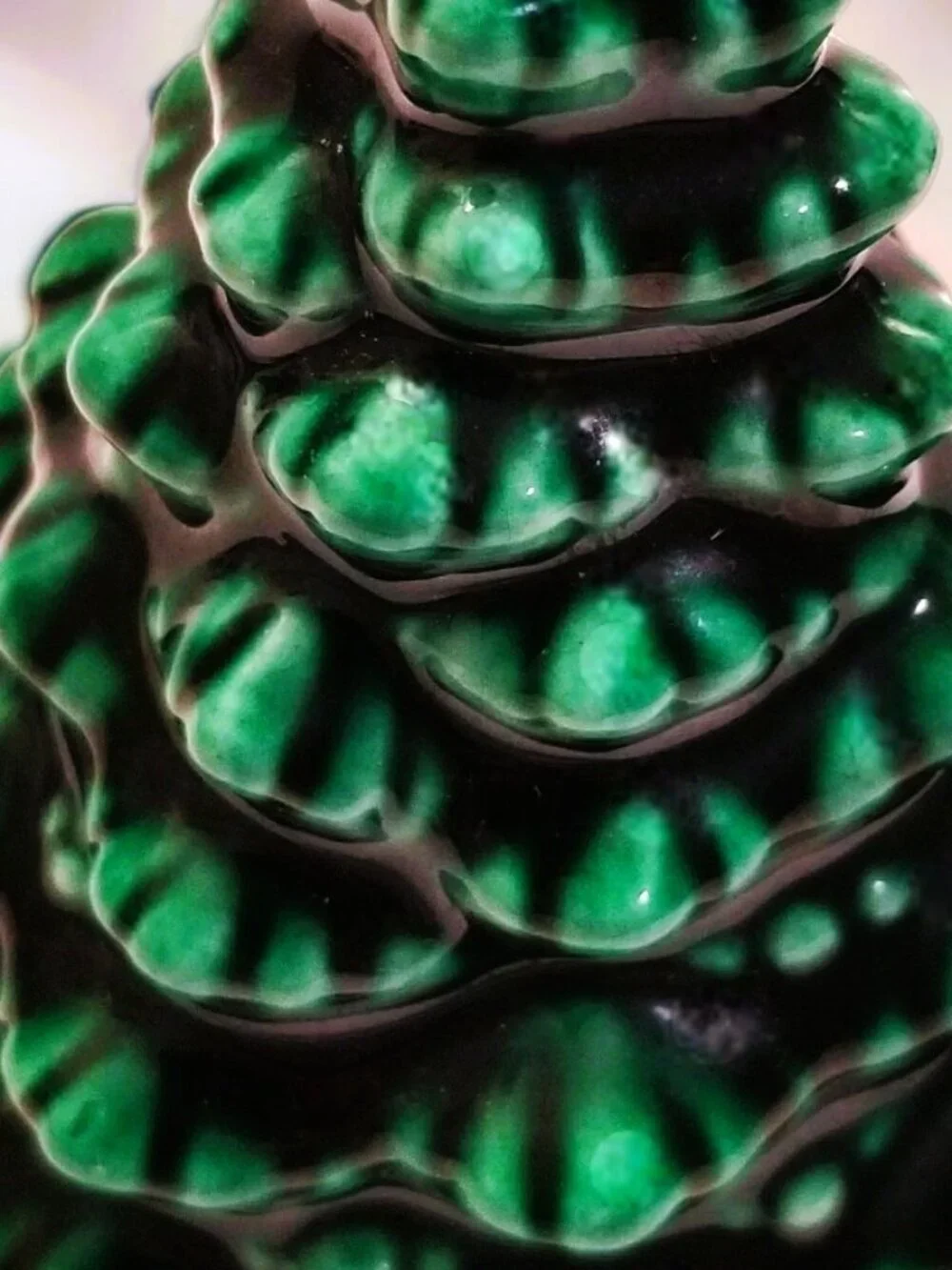 Mini Green Ceramic Christmas Tree Handcrafted Signed Studio Pottery Decor